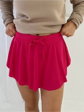 Women’s Pink Drawstring Flow Skirt